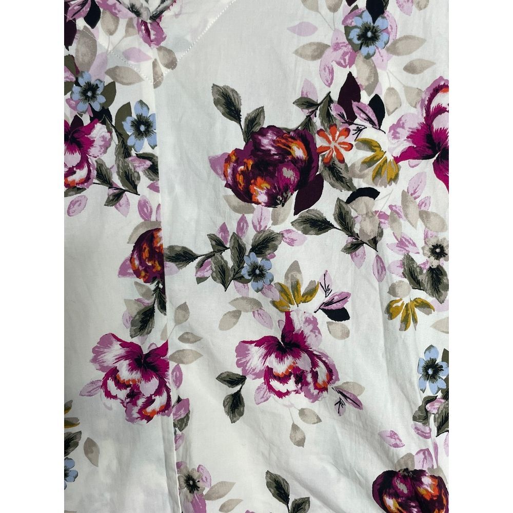 White House‎ Black Market 3/4 Sleeve Sleeve Poplin Floral Top Size 6 - Picture 5 of 7